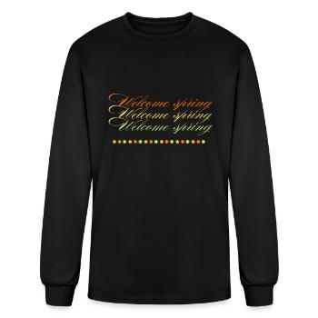 Bienvenue au printemps - T-shirt à manches longues Homme - noir - Devant