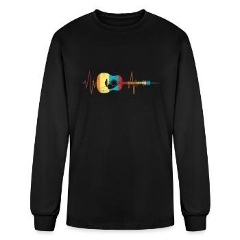 Heartbeat Guitar Guitar Players - Men's Long Sleeve T-Shirt - black - Front