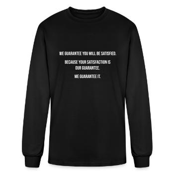 We Guarantee You Will Be Satisfied funny yellow - Men's Long Sleeve T-Shirt - black - Front