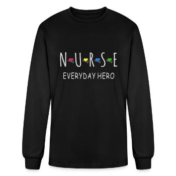 Nurse Everyday Hero - Men's Long Sleeve T-Shirt - black - Front