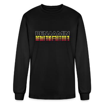 Benjamin First Name Funny Vintage Sunset Benjamin - Men's Long Sleeve T-Shirt - black - Front
