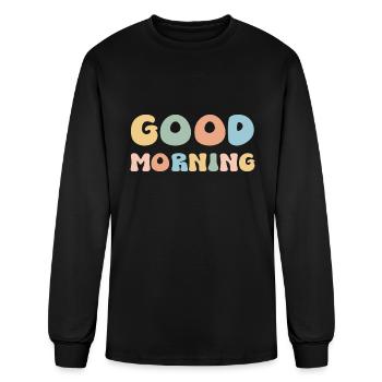 Good Morning - Men's Long Sleeve T-Shirt - black - Front
