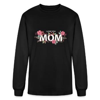 i love mom - Men's Long Sleeve T-Shirt - black - Front