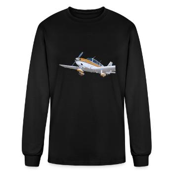 Retro Propeller Plane - Men's Long Sleeve T-Shirt - black - Front