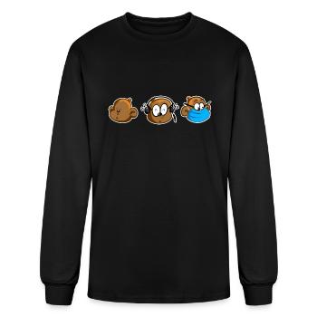 3 Wise Monkeys - Men's Long Sleeve T-Shirt - black - Front