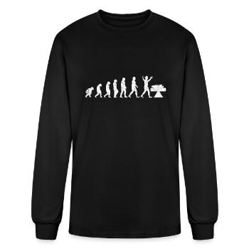 Evolution To Djing Funny Electronic Dance Music Dj - Men's Long Sleeve T-Shirt - black - Front