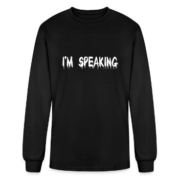 Im Speaking - Men's Long Sleeve T-Shirt - black - Front