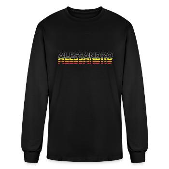 Alessandro First Name Funny Vintage Sunset - Men's Long Sleeve T-Shirt - black - Front