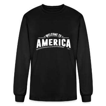 Bienvenue en Amérique - T-shirt à manches longues Homme - noir - Devant