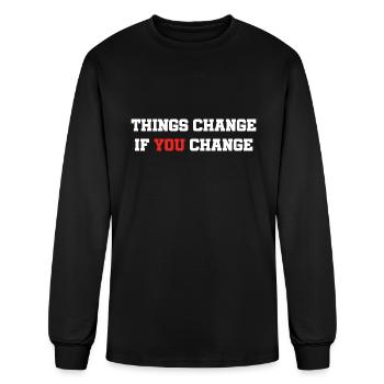 Things Change If You Change - Men's Long Sleeve T-Shirt - black - Front