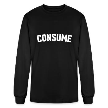 CONSUME green retro 70s - Men's Long Sleeve T-Shirt - black - Front