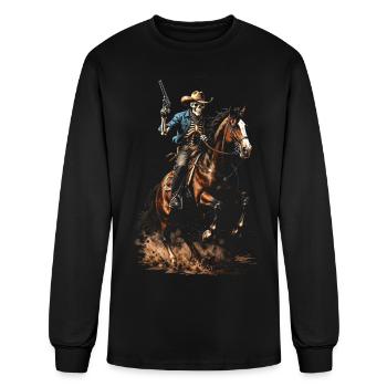 Skeleton Rodeo Rider - Men's Long Sleeve T-Shirt - black - Front