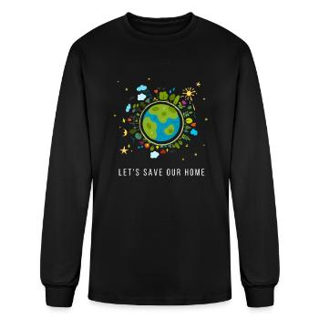sauvons notre terre natale - T-shirt à manches longues Homme - noir - Devant