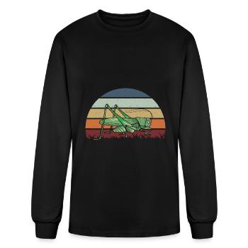 Retro Grasshopper - Men's Long Sleeve T-Shirt - black - Front