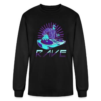 Electronic Music Party Aesthetic Techno Raver Rave - Men's Long Sleeve T-Shirt - black - Front