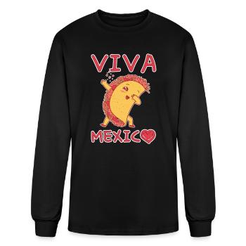 Cute Kawaii Heart Live Mexico Dab Dabbing Taco - Men's Long Sleeve T-Shirt - black - Front