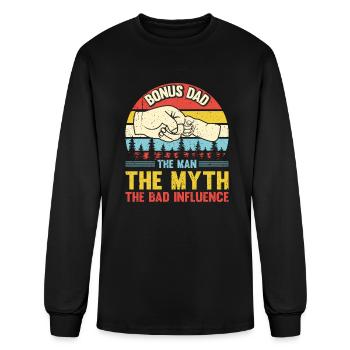 Bonus Dad The Man Myth Bad Influence - Men's Long Sleeve T-Shirt - black - Front