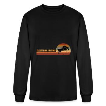 Retro Equestrian Jumping - Men's Long Sleeve T-Shirt - black - Front