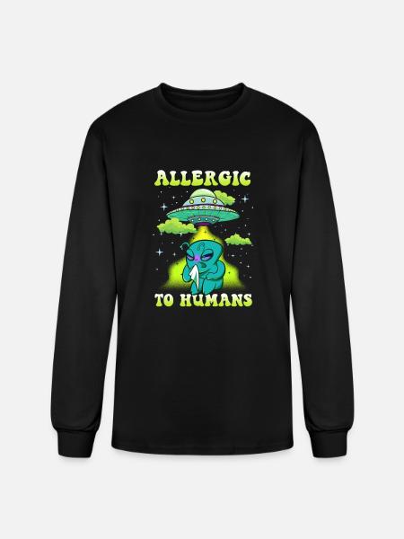 Aliens Allergic to Humans - Men's Long Sleeve T-Shirt - black