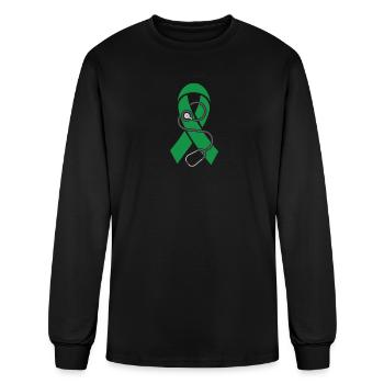 Stethoscope- Spinal Cord Injuries Awareness Ribbon - Men's Long Sleeve T-Shirt - black - Front