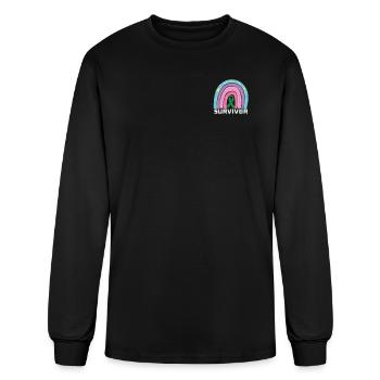Survivr- Spinal Cord Injuries Awareness Ribbon - Men's Long Sleeve T-Shirt - black - Front