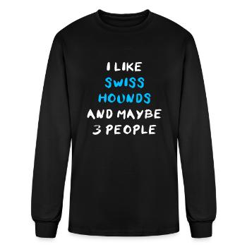 Swiss Hound Drôle - T-shirt à manches longues Homme - noir - Devant
