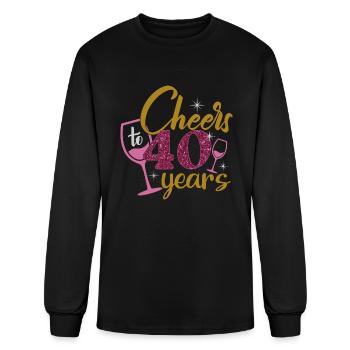 Cheers to 40 Years Birthday Queen - Men's Long Sleeve T-Shirt - black - Front