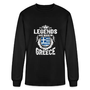 Greece - Men's Long Sleeve T-Shirt - black - Front