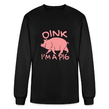 pig - Men's Long Sleeve T-Shirt - black - Front