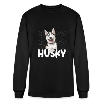 Husky - Men's Long Sleeve T-Shirt - black - Front
