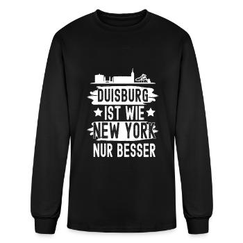 Duisburg Nordrhein Westfalen Rhein Skyline - Men's Long Sleeve T-Shirt - black - Front
