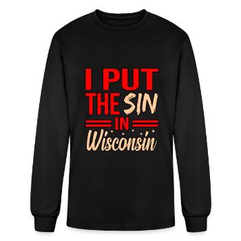 Sin In Wisconsin Gift - Men's Long Sleeve T-Shirt - black - Front