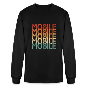 Mobile USA Town - Men's Long Sleeve T-Shirt - black - Front