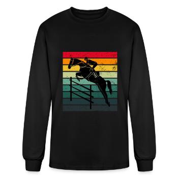 Retro Equestrian Jumping - Men's Long Sleeve T-Shirt - black - Front