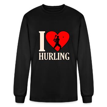 I Love Hurling - Men's Long Sleeve T-Shirt - black - Front
