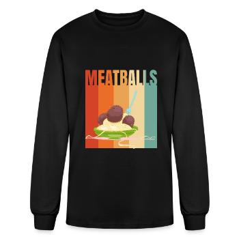 Retro Meatballs - Men's Long Sleeve T-Shirt - black - Front