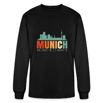 Munich skyline - Men's Long Sleeve T-Shirt - black - Front