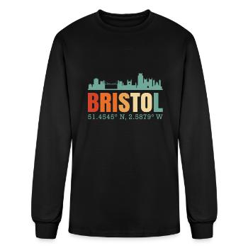 Bristol City Skyline - Men's Long Sleeve T-Shirt - black - Front