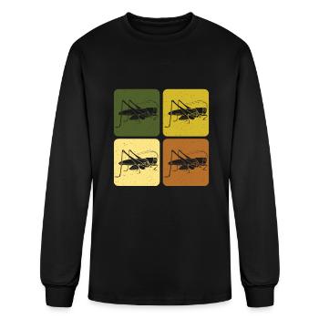 Retro Grasshopper - Men's Long Sleeve T-Shirt - black - Front