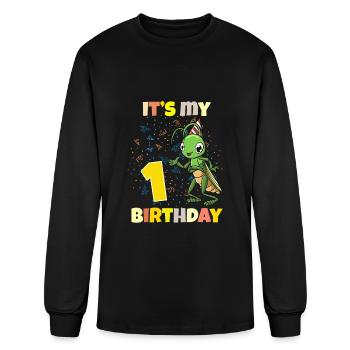 Its My 1 Birthday Grasshopper - Men's Long Sleeve T-Shirt - black - Front