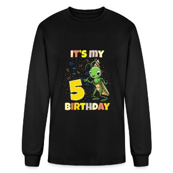 Its My 5 Birthday Grasshopper - Men's Long Sleeve T-Shirt - black - Front