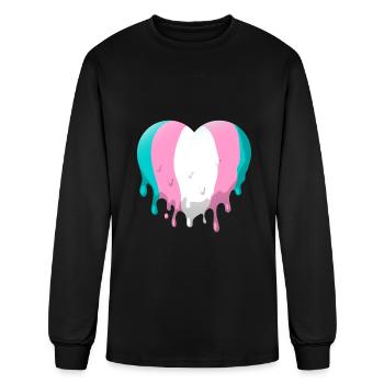 Trans Heart - Men's Long Sleeve T-Shirt - black - Front
