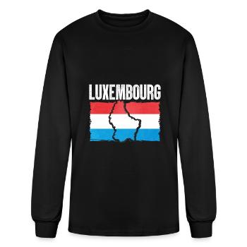 Luxembourg Map Flag - Men's Long Sleeve T-Shirt - black - Front