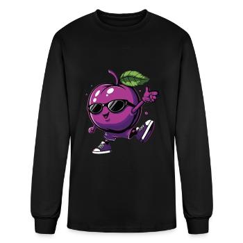 Plum Dabbing - Men's Long Sleeve T-Shirt - black - Front