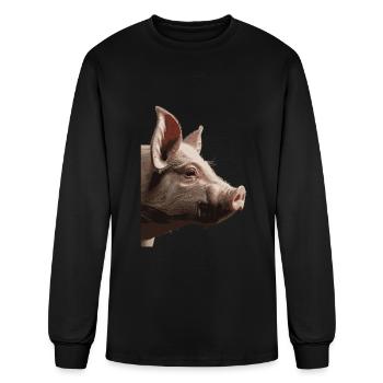 Pig - Men's Long Sleeve T-Shirt - black - Front