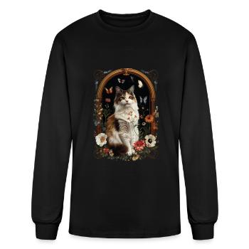 Chat turc de Van - T-shirt à manches longues Homme - noir - Devant