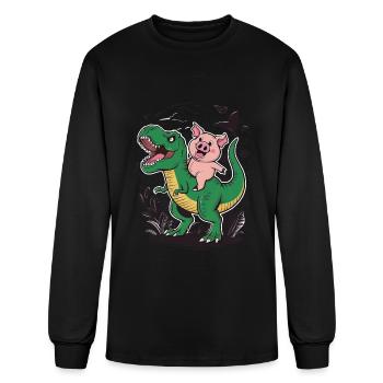 Pig - Men's Long Sleeve T-Shirt - black - Front