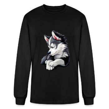 Husky - Men's Long Sleeve T-Shirt - black - Front