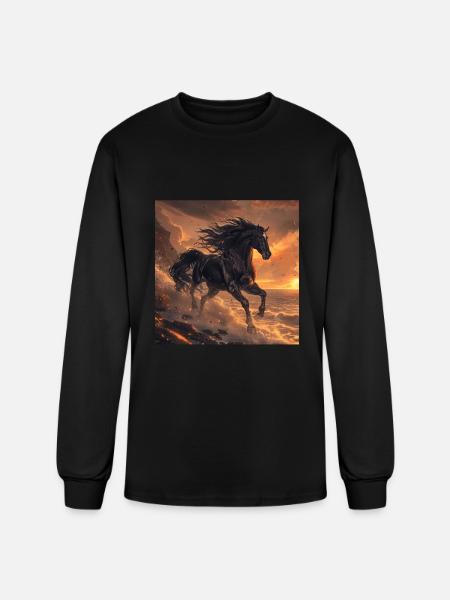 Horse - Men's Long Sleeve T-Shirt - black