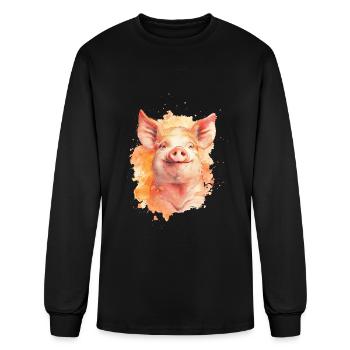 Pig - Men's Long Sleeve T-Shirt - black - Front